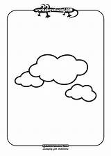 Clouds Shapes Coloring Easy Pages Print Toddlers Simple sketch template