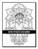 Coloring Gothic Tattoos Book sketch template