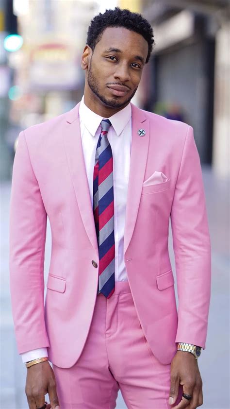 latest coat pant designs hot pink men suit slim fit  piece casual