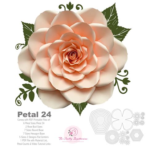 printable  paper flower petal templates allpdf templates