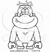 Monkey Orangutan Dumb Drunk Clipart Cartoon Cory Thoman Outlined Coloring Vector 2021 sketch template