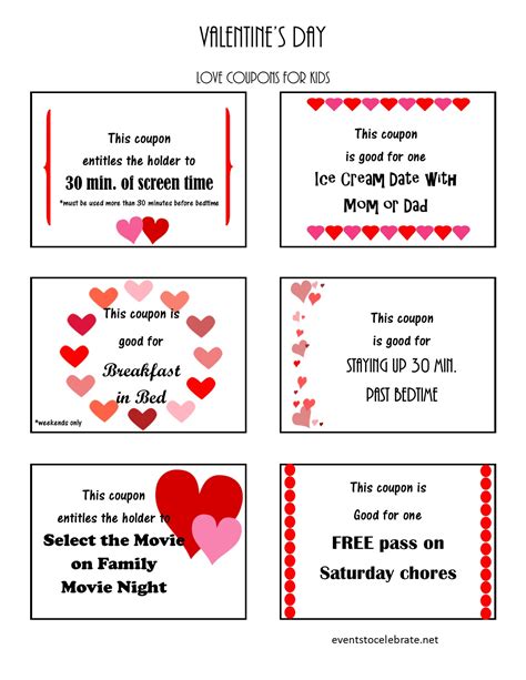 valentines day love coupons   celebrate