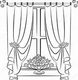 Curtain Drawing Curtains Vintage Stage Arch Window Illustration Stock Vector Draw Getdrawings Paintingvalley Depositphotos sketch template