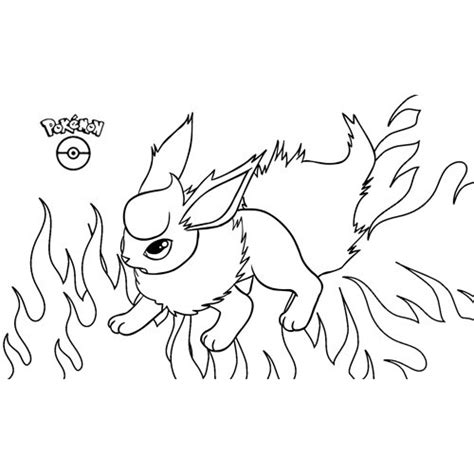 cute pokemon flareon coloring page   coloring pages
