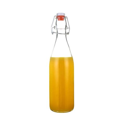Wholesale 1l 750ml 500ml Swing Top Clear Glass Juice Beverage Softdrink