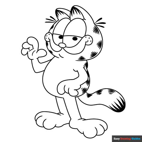 garfield coloring page easy drawing guides