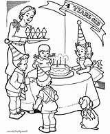 Birthday Party Coloring Pages Drawing Girl Fourth Little Memory Color Netart Print Paintingvalley Birth Drawings sketch template