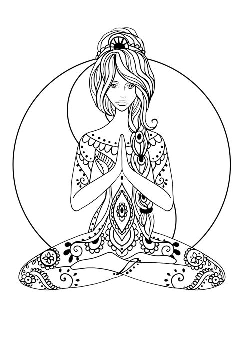 yoga anti stress adult coloring pages