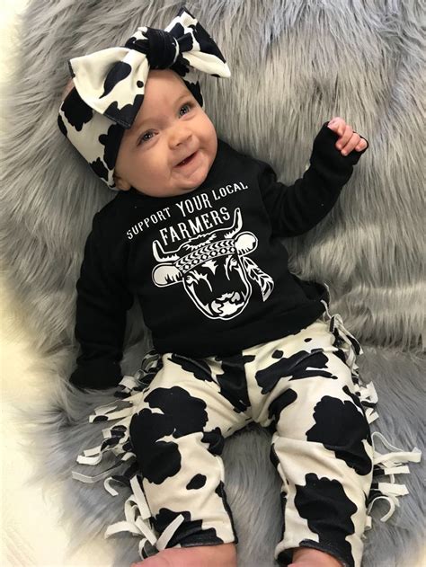 vache outfit vetements pour bebe mignon baby girl cowgirl outfit vetements pour enfants