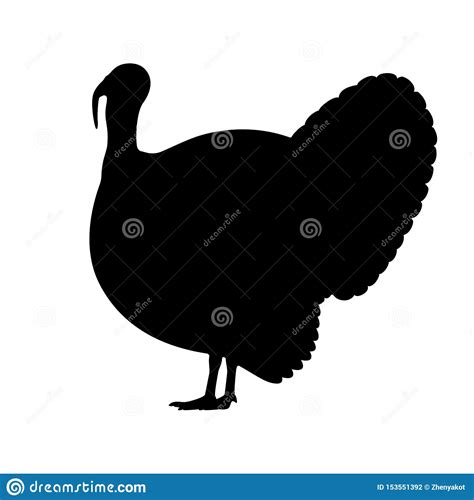 vector black silhouette of a turkey stock vector illustration of farm