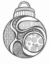 Zentangle Christmas Ornament Coloring sketch template