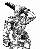 Deadpool Coloring Pages Drawing Printable Marvel Terminator Body Pencil Ink Adult Details Print Color Vs Colouring Drawings Book Deathstroke Sheets sketch template