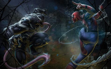 venom vs spider man 5k wallpapers hd wallpapers id 24652