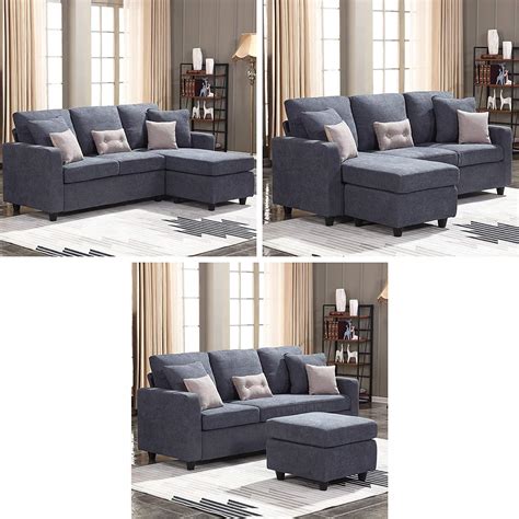 honbay convertible sectional sofa couch  shaped couch  modern
