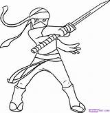 Mewarnai Ninjas Imajinatif Coloringtop Dragoart sketch template