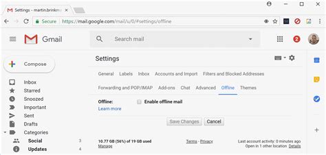 nastroit oflayn pochtu gmail setevoe administrirovanie