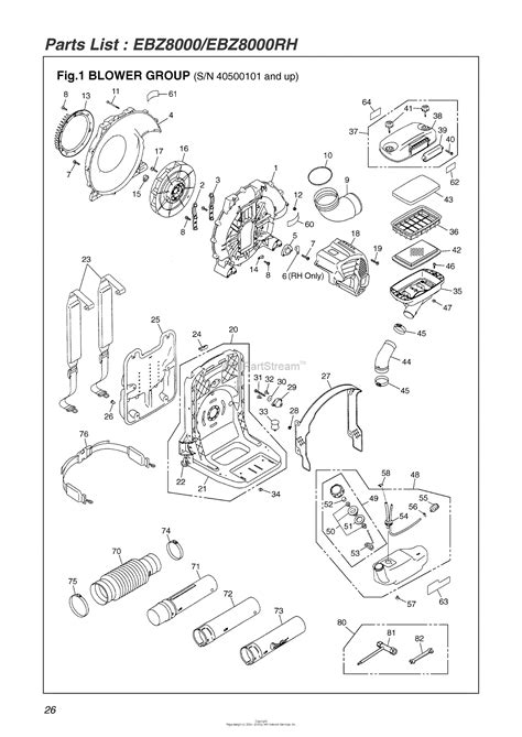 red max ebz  engine serial     date  parts diagram