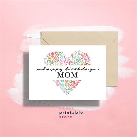 birthday card  mom happy birthday mom card instant etsy