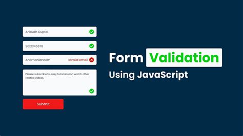 How To Make Form Validation Using Javascript Validate Form Using