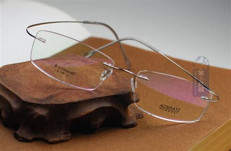 rimless eyeglasses titanium eyeglasses frame hingeless optical