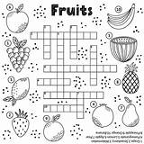 Crossword Fruit Crosswords Adults Children Vruchten Crucigrama Kruiswoordraadsel 30seconds Rompecabezas Playing Spel Kruiswoordpuzzel Werkblad sketch template