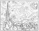 Coloring Pages Masterpiece Getcolorings Starry Night sketch template