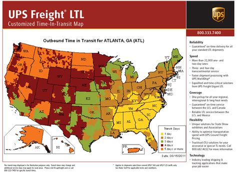 freight transit time map