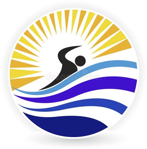 swimming logo stock vector illustration  competing