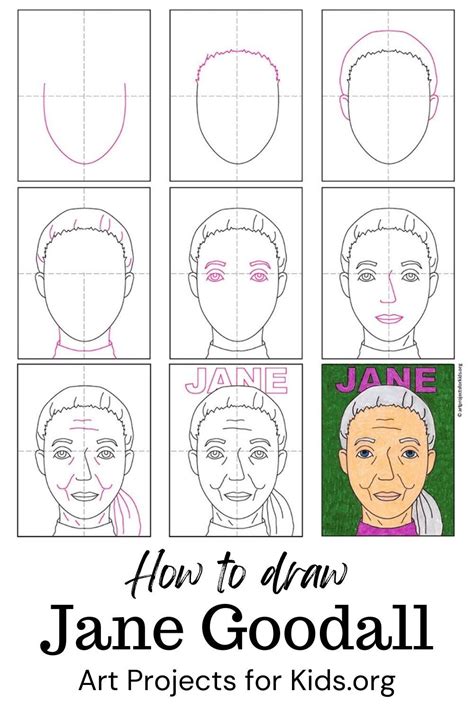 learn   draw jane goodall   easy step  step  tutorial
