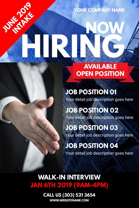 hiring poster template postermywall