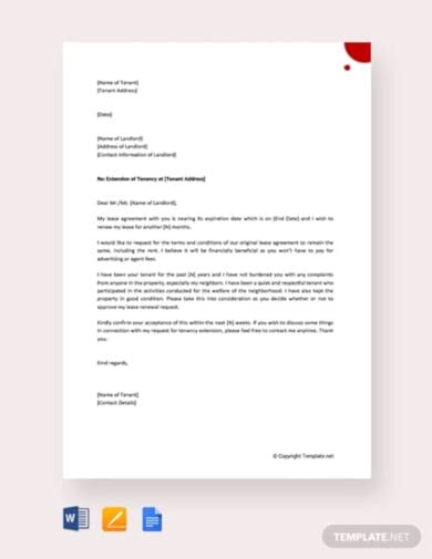 landlord tenant lease renewal letter agreement templates psd