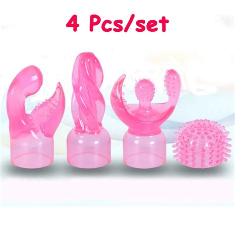 4 Pieces Lot Magic Wand Massager Attachments Head Sleeve Cap Sexy