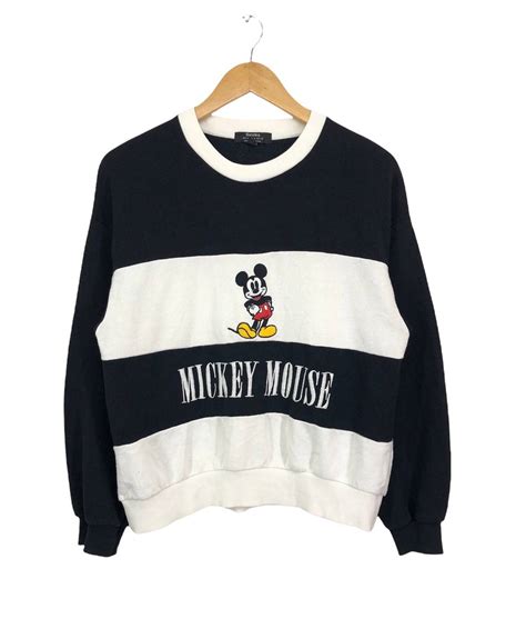 bershka bershka  mickey mouse embroidery logo sweatshirt grailed