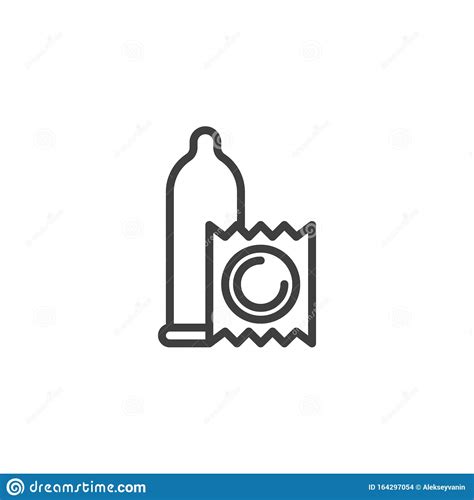 open condom package line icon stock vector illustration of caution