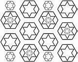 Hexagon Coloring Getcolorings Star sketch template