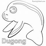 Dugong sketch template