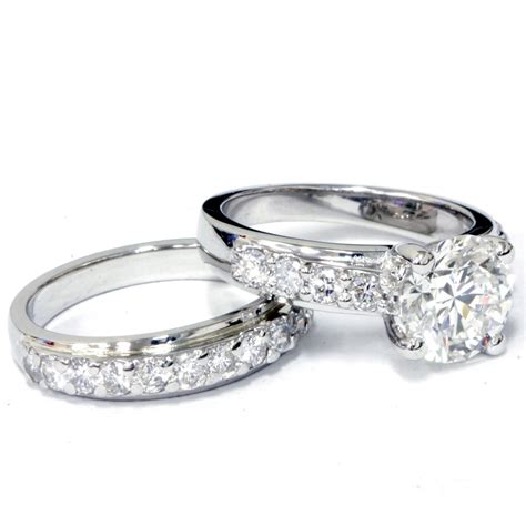 ct diamond engagement wedding ring set  white gold