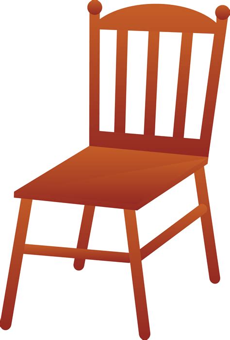 brown wooden chair  clip art