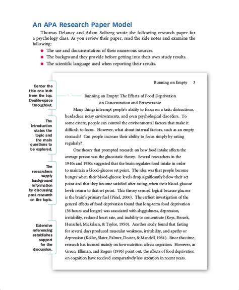 psychology research paper sample  format   edition