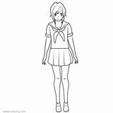 Yandere Ayano Aishi Stealth sketch template