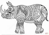 Rhinoceros Rhino Zentangle sketch template