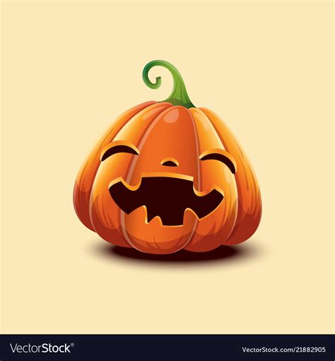 realistic halloween pumpkin happy face royalty  vector