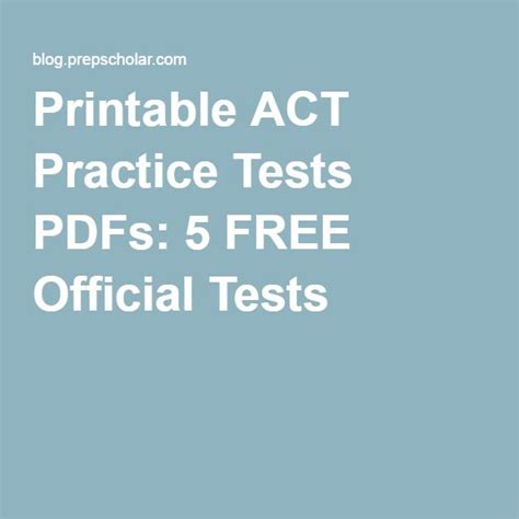 printable act practice tests pdfs   official tests teaching