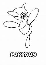 Coloring Porygon Pokemon Pages Drawing Color Hellokids sketch template