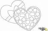 Valentine Draw Chocolates Coloring Drawingnow sketch template