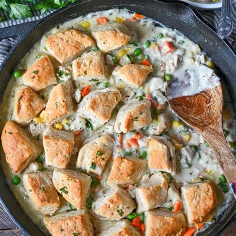 skillet chicken and biscuit pot pie butter your biscuit