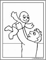 Coloring Father Pages Dad Son Fathers Baby Colorwithfuzzy sketch template