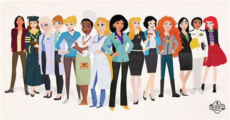 artist reimagines  disney princess working   dream careers