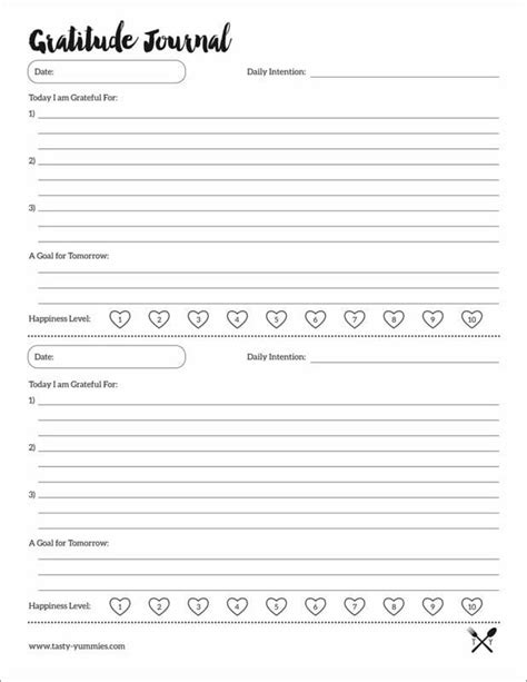 printable gratitude journal template examples
