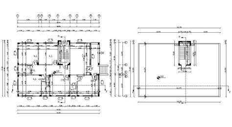 feet residence single story bungalow layout plan cadbull